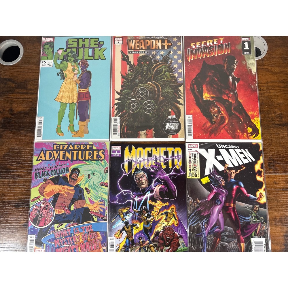 Marvel Comics Lot 6 She-Hulk Magneto Secret Invasion X-Men Variant Editions